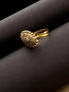 Voylla Women Gold-Plated Oxidized Finger Ring