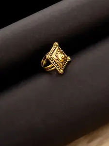 Voylla Women Gold-Plated Square Shaped Statement Finger Ring