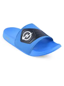 Campus Men Blue & Black Sliders