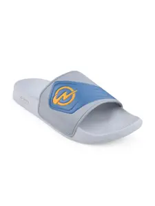 Campus Men Grey & Blue Sliders