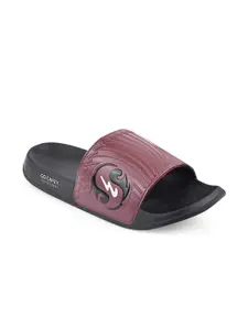 Campus Men Purple & Black Sliders