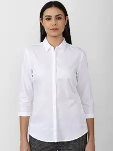 Van Heusen Woman Women White Pure Cotton Formal Shirt