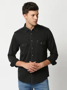 Pepe Jeans Men Black Casual Shirt
