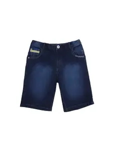 Palm Tree Boys Blue Washed Regular Fit Denim Shorts