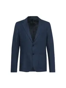 Ted Baker Men Navy Blue Solid Single-Breasted Blazers