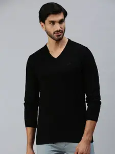 98 Degree North Men Acrylic Black Pullover
