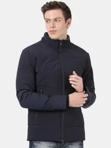t-base Men Navy Blue Windcheater Heavy Puffer Jacket