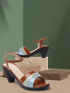 FASHIMO women Brown Colourblocked Block heels