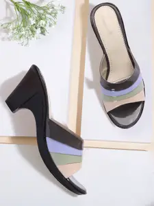FASHIMO Grey Colourblocked Block Sandals