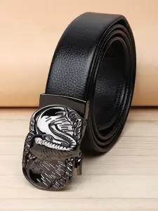 ZORO Men Black Elephant Textured PU Belt