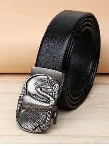ZORO Men Black Textured PU Belt