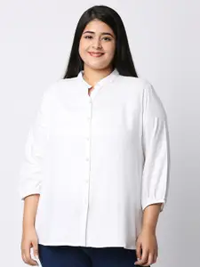Style Quotient Plus Size Women White Smart Formal Shirt
