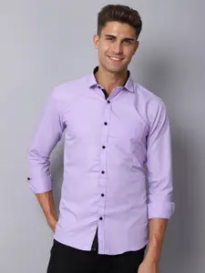 Majestic Man Men Lavender Slim Fit Casual Shirt