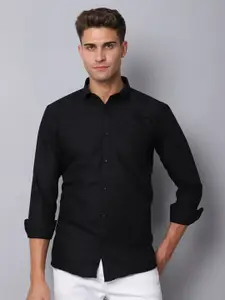 Majestic Man Men Black Slim Fit Casual Shirt