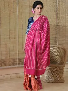 Chidiyaa Block Printed Modal Silk Saree
