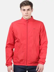 t-base Men Red Windcheater Open Front Jacket