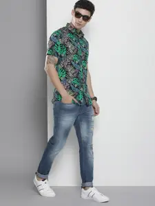 The Indian Garage Co Men Black Floral Printed Casual Shirt