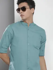 The Indian Garage Co Men Blue Solid Casual Shirt