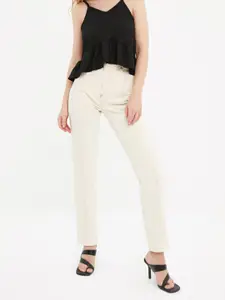 Trendyol Women Off White Stretchable Jeans