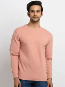 Status Quo Men Pink Raw Edge T-shirt