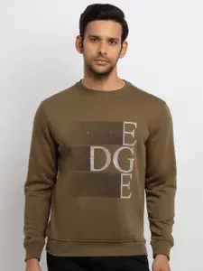 Status Quo Men Olive Green Printed Sweatshirt
