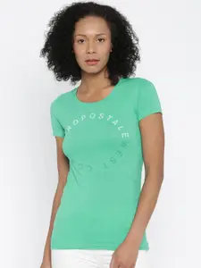 Aeropostale Green Printed T-shirt