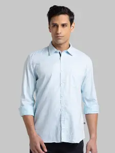 Parx Men Blue Slim Fit Striped Casual Shirt