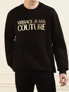 Versace Jeans Couture Men Black Printed Sweatshirt