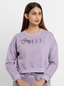 Status Quo Women Purple Sweatshirt