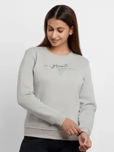 Status Quo Women Grey Sweatshirt