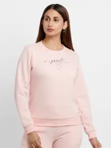 Status Quo Women Pink Sweatshirt
