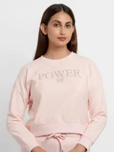 Status Quo Women Pink Sweatshirt