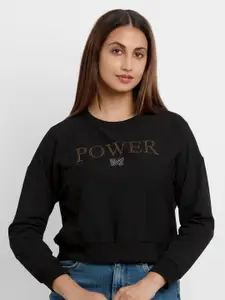 Status Quo Women Black Sweatshirt