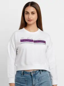 Status Quo Women White Sweatshirt