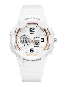 V2A Women White Dial & White Straps Analogue and Digital Multi Function Watch-ADW220