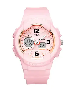 V2A Women Pink Printed Dial & Pink Straps Analogue and Digital Multi Function Watch ADW220-Pink