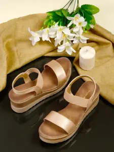 Bruno Manetti Gold-Toned PU Wedge Pumps