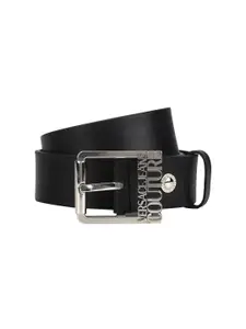 Versace Jeans Couture Men Black Tang Leather Belt