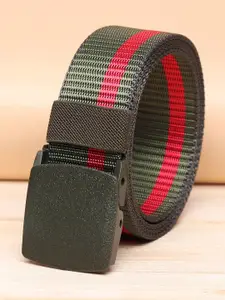 ZORO Men Green& Red Textured Belt
