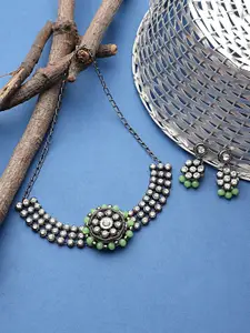 CARDINAL Women Silver Choker Necklace Set