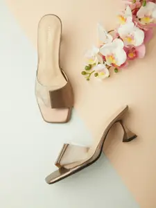 Vishudh Grey open toe heels