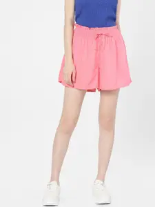 Vero Moda Women Pink High-Rise Shorts