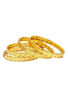Jewels Galaxy Set Of 4  Gold-Plated Coinage  Collection Bangle