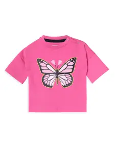 UNDER FOURTEEN ONLY Girls Pink Printed Sweatshirt