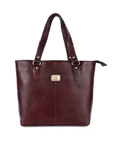 HiLEDER Women Pure Leather Structured with Applique Tote Handbag
