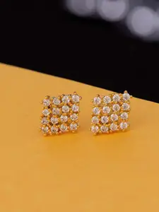 Voylla Women Gold-Plated Diamond Shaped Studs Earrings