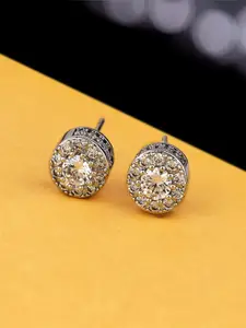 Voylla Silver-Toned Contemporary Studs Earrings