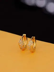 Voylla Gold-Toned Contemporary Gems Adorned Stud Style Earrings