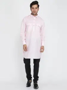 ROYAL KURTA Men Pink Pure Cotton Kurta with Churidar