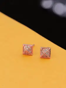 Voylla Gold-Toned Contemporary CZ Studs Earrings